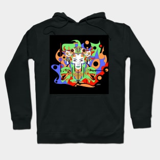 paninaro metal madness in ecopop abstract woman kaiju art Hoodie